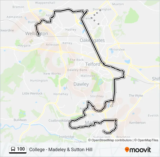 100 Bus Line Map