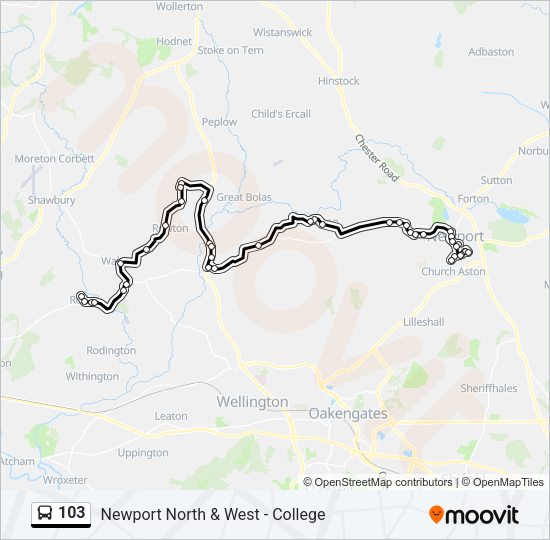 103 Bus Line Map