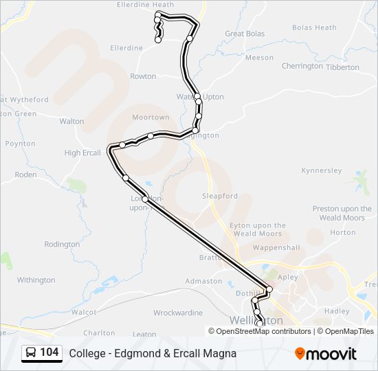 104 Bus Line Map