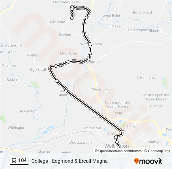 104 Bus Line Map
