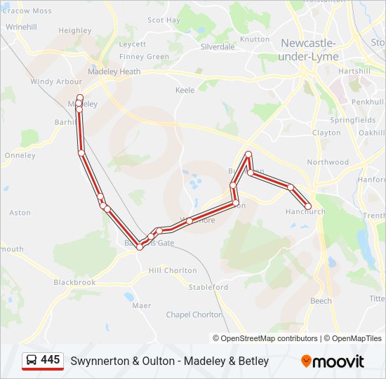 445 Bus Line Map