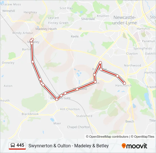 445 Bus Line Map