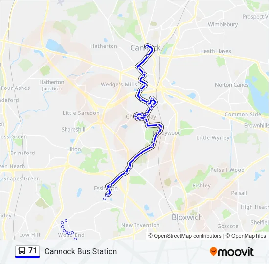 71 Bus Line Map