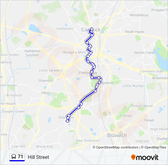 71 Bus Line Map