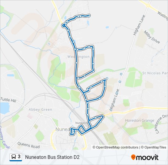 3 Bus Line Map