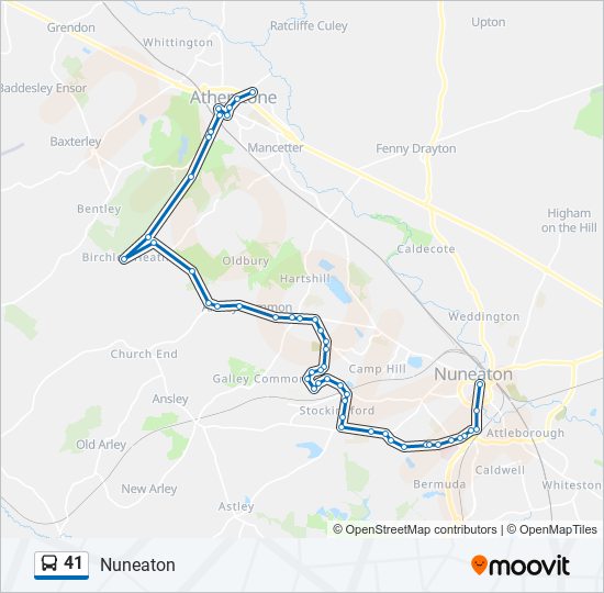 41 Route: Schedules, Stops & Maps - Nuneaton (Updated)