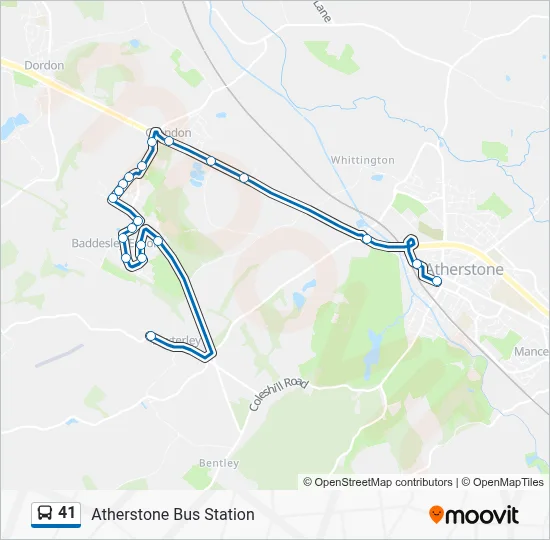 41 Route: Schedules, Stops & Maps - Atherstone Bus Station (Updated)