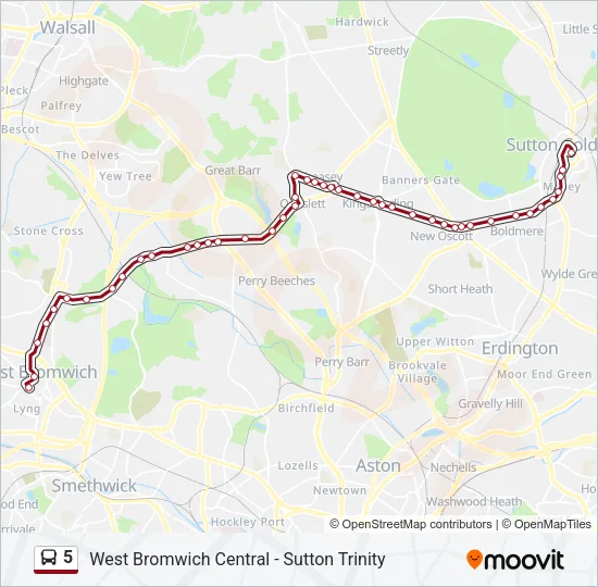 5 Bus Line Map