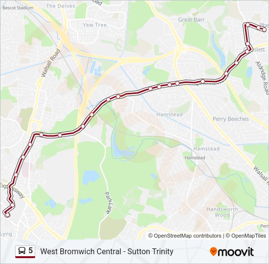 5 Bus Line Map