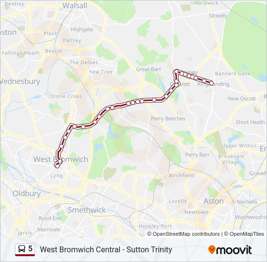 5 Bus Line Map