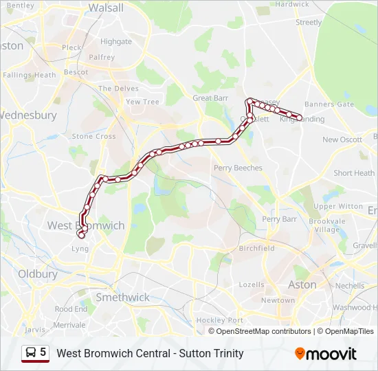 5 Bus Line Map