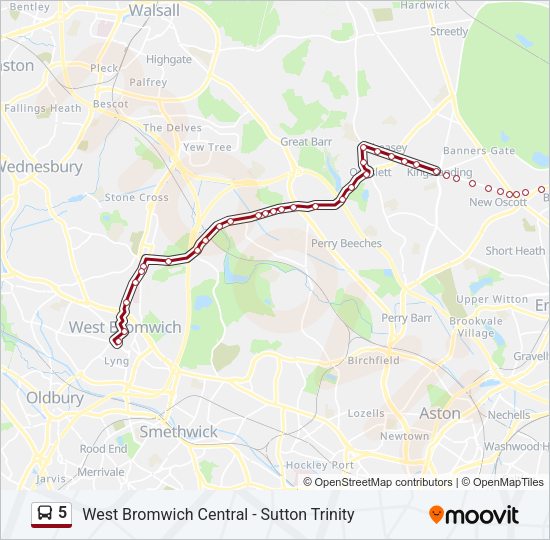 5 Bus Line Map