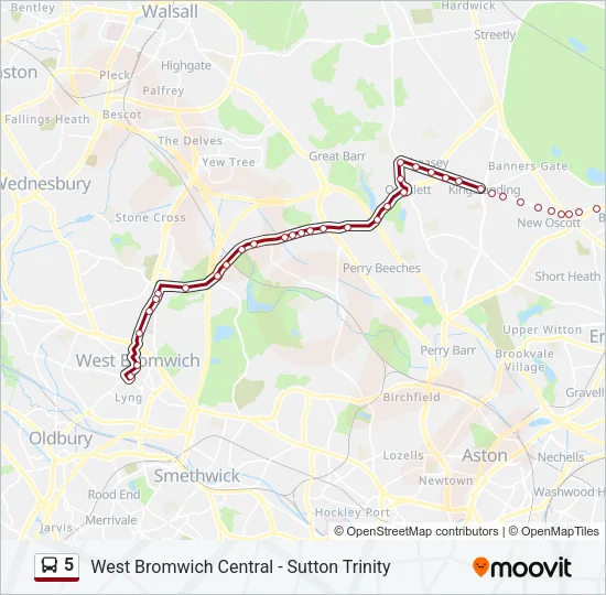 5 Bus Line Map