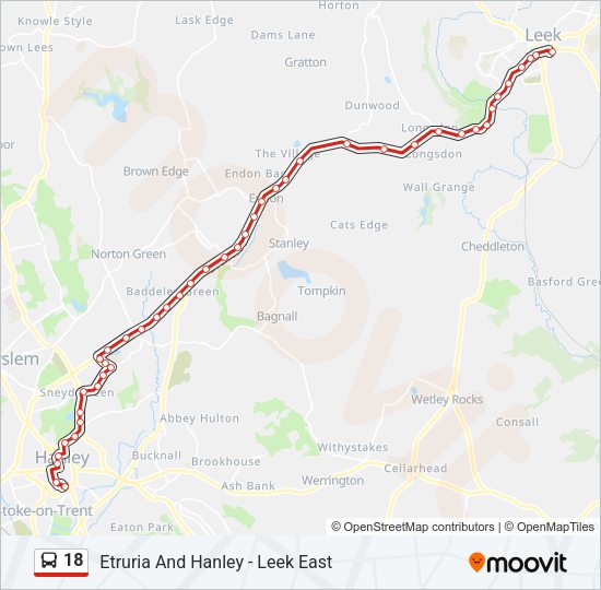 18 Bus Line Map
