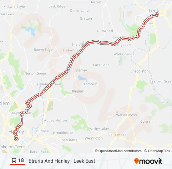 18 Bus Line Map