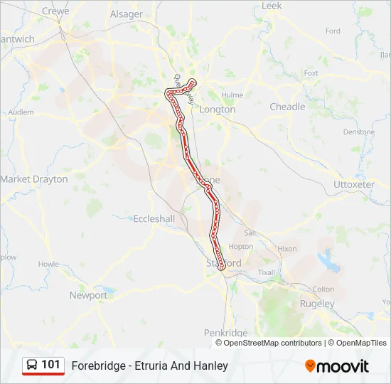 101 Bus Line Map