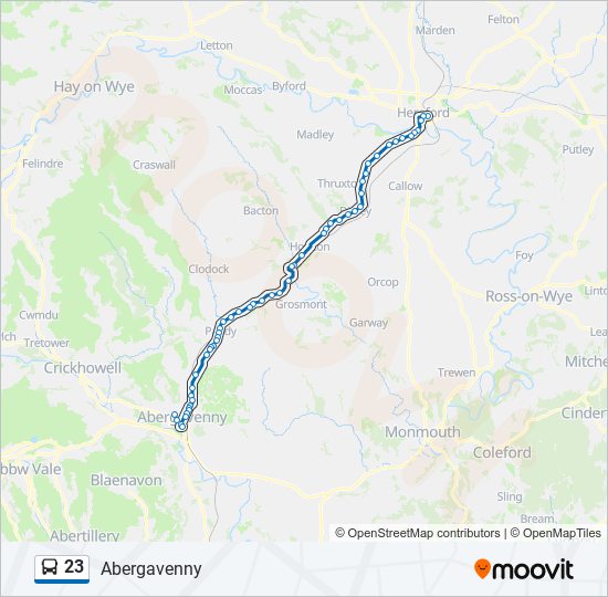 23 bus Line Map