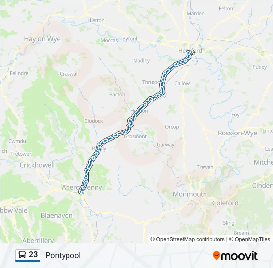 23 Bus Line Map