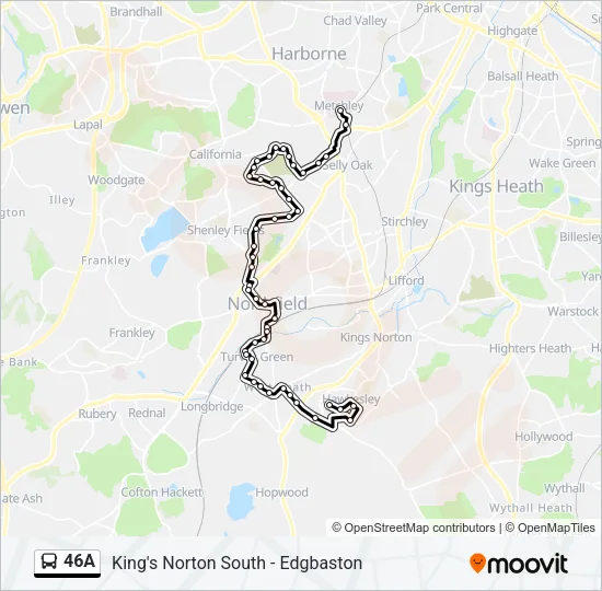 46A Bus Line Map