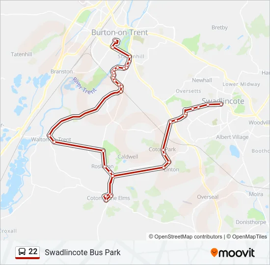 22 Bus Line Map