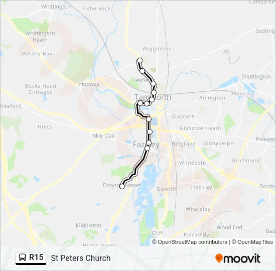 R15 Bus Line Map