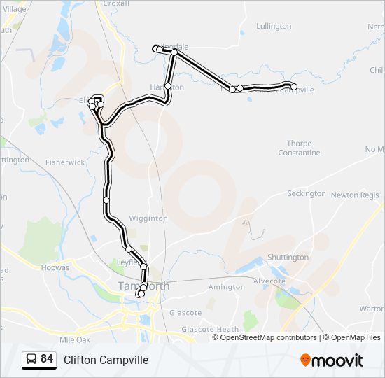 84 bus Line Map