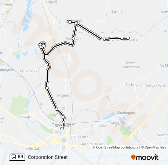 84 Bus Line Map