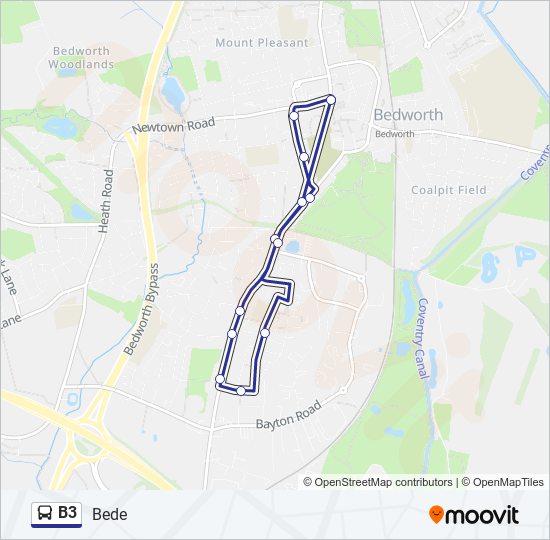 b3 Route Schedules, Stops & Maps Exhall (Updated)