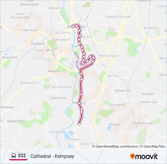 332 bus Line Map