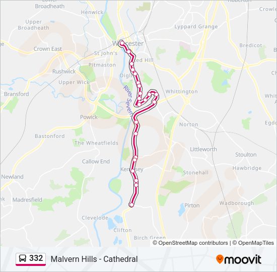 332 Bus Line Map