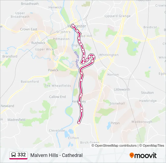 332 Bus Line Map