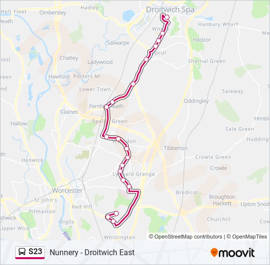 S23 bus Line Map