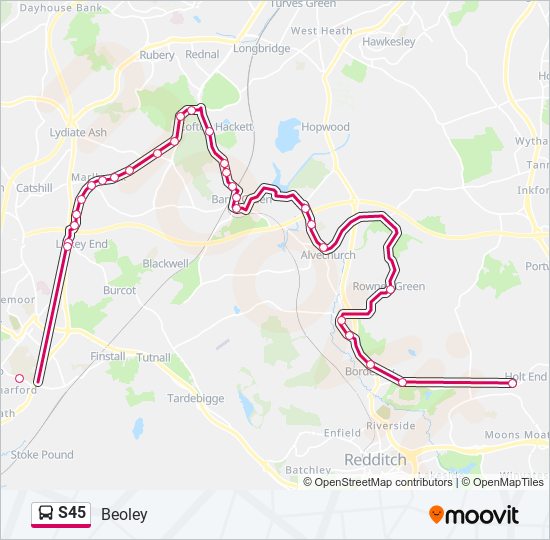S45 bus Line Map