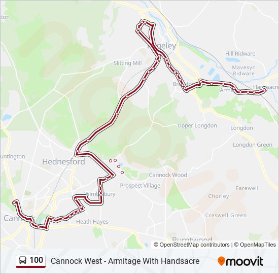 100 bus Line Map