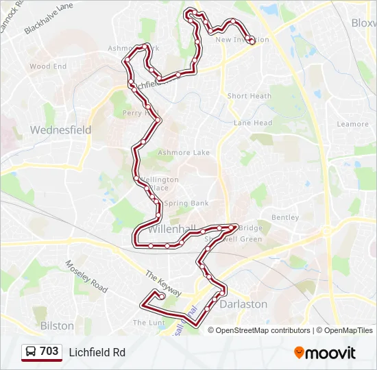 703 Bus Line Map