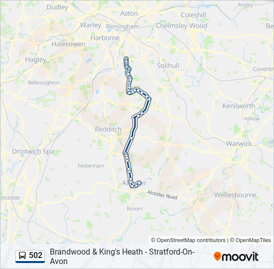 502 Route Schedules, Stops & Maps Kings Heath (Updated)