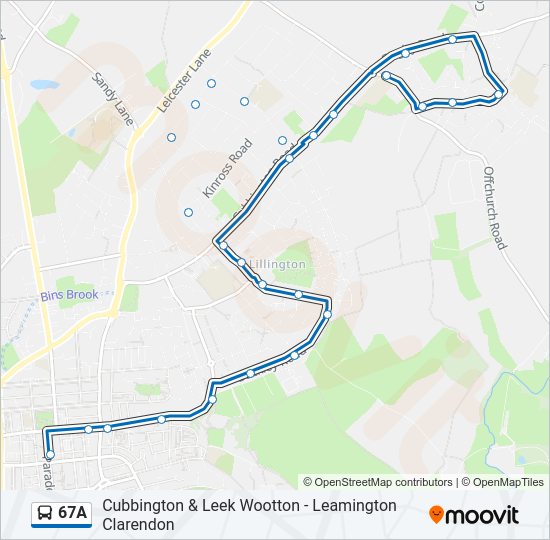 67a Route: Schedules, Stops & Maps - Leamington Spa (Updated)