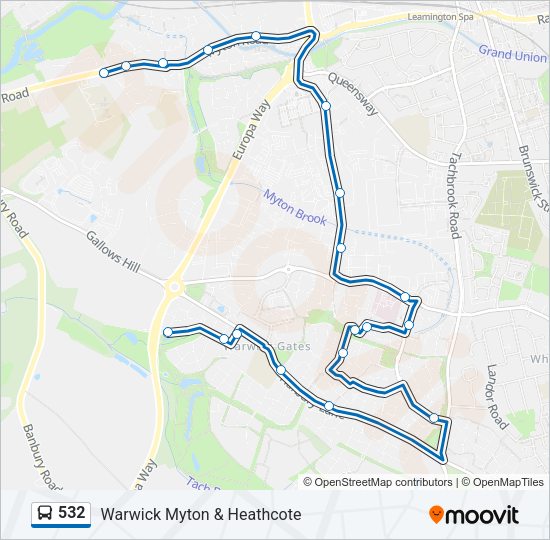 532 Bus Line Map