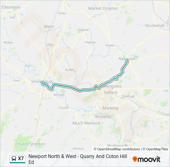 X7 Bus Line Map