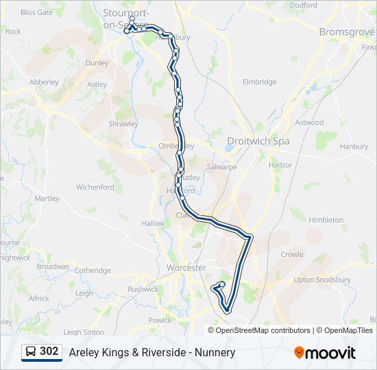 302 bus Line Map