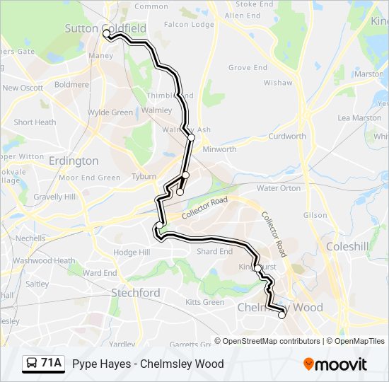 71A Bus Line Map
