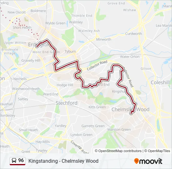 96 Bus Line Map