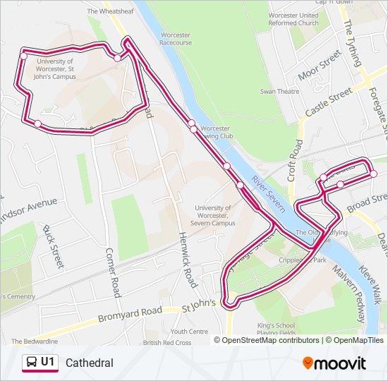 U1 bus Line Map