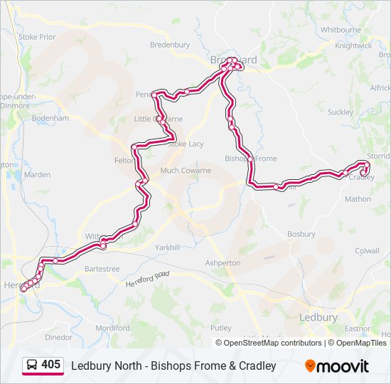 405 bus Line Map