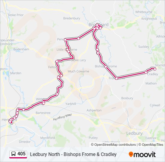 405 bus Line Map