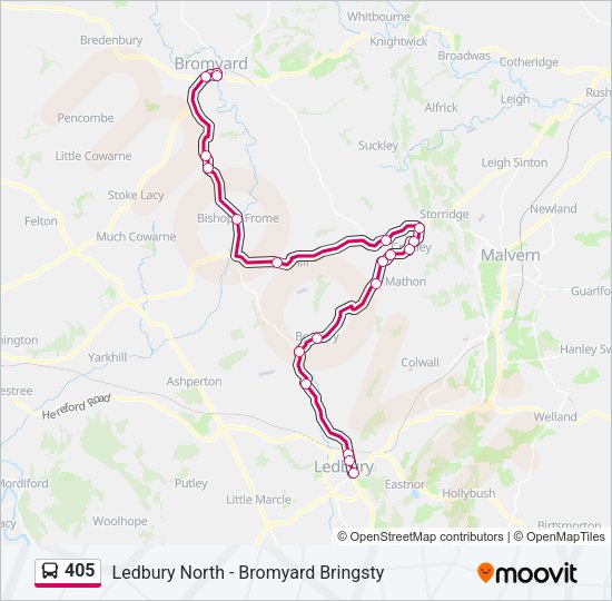405 Bus Line Map