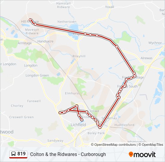 819 Bus Line Map
