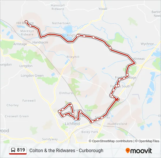 819 Bus Line Map