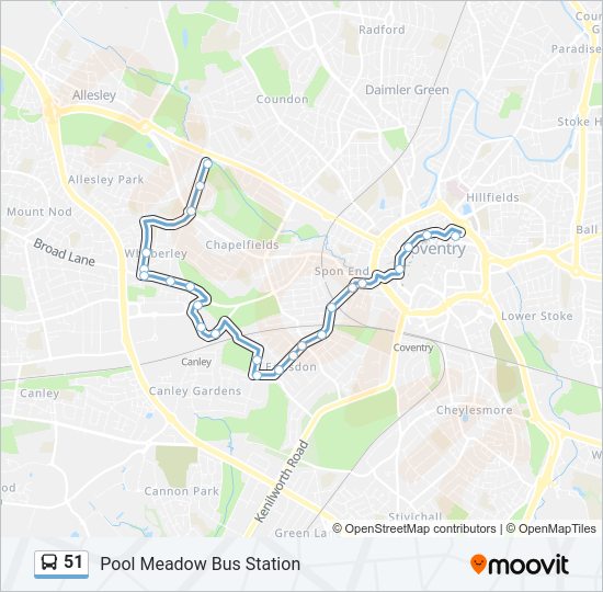 51 Bus Line Map