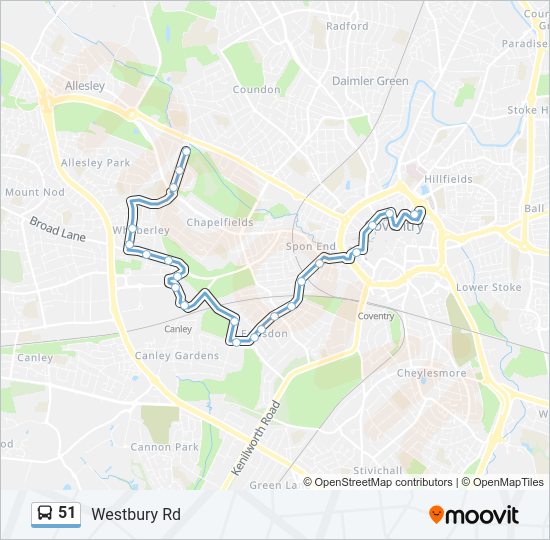 51 Bus Line Map